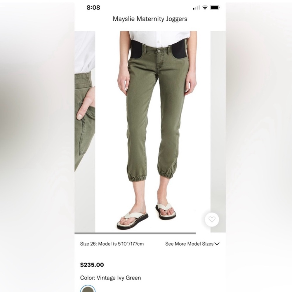 PAIGE Maternity Mayslie Cropped Jogger Pants